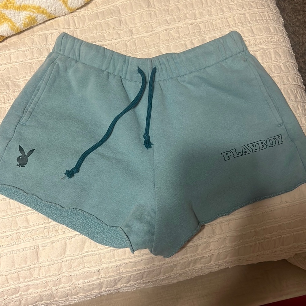 Size small turquoise playboy shorts